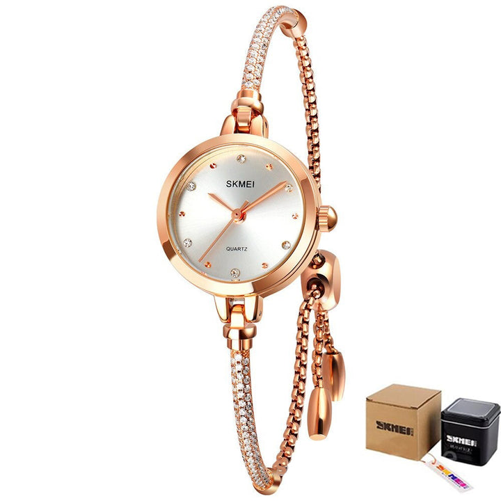 Ultra-Slim Rhinestone Chain Bracelet Quartz Watches