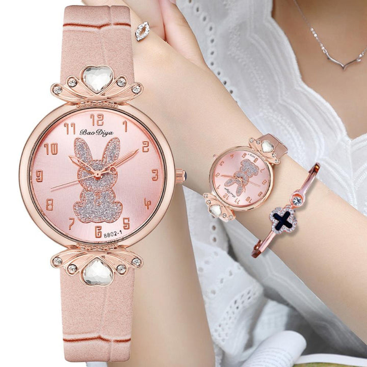 Cute and Glittery Bunny Dial Women's Quartz Watches