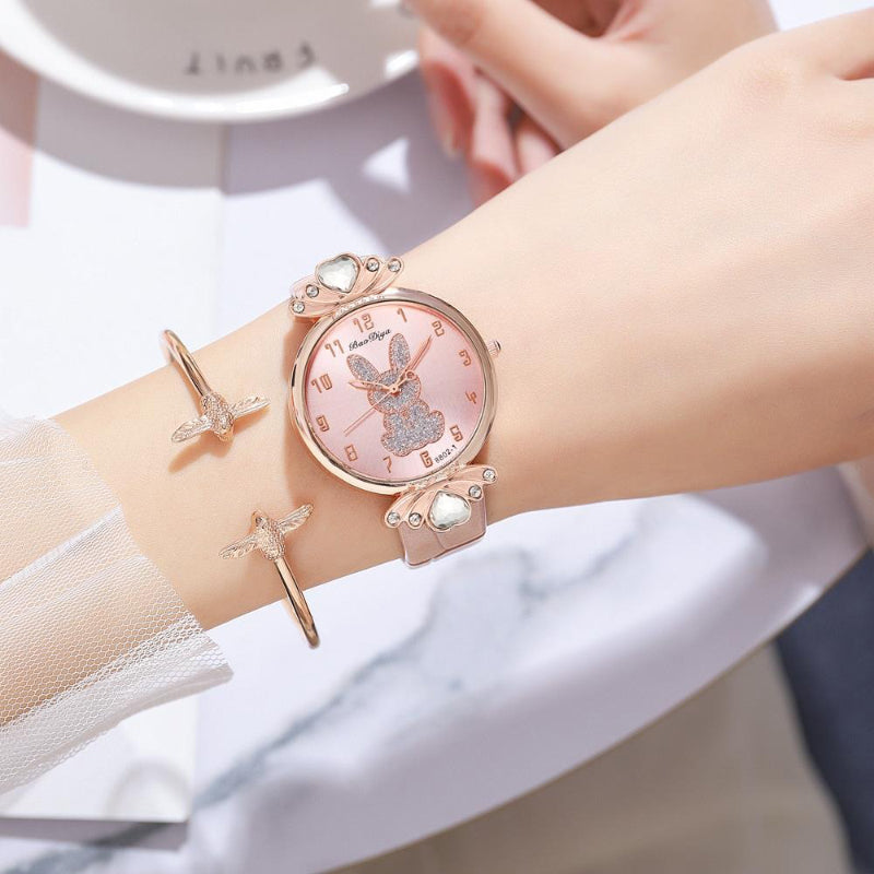 Cute and Glittery Bunny Dial Women's Quartz Watches