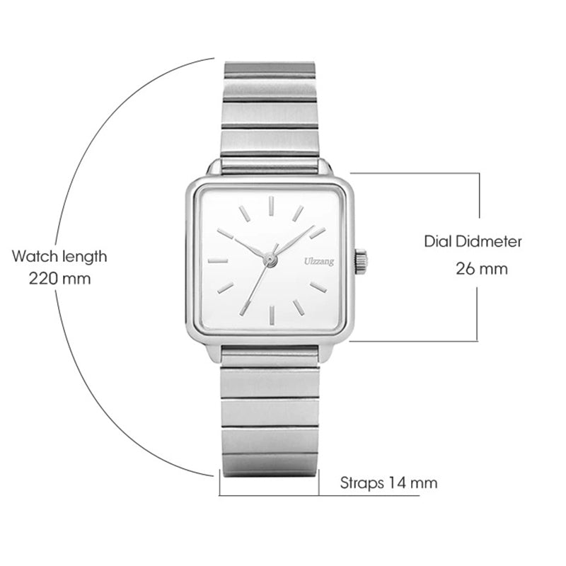 Stainless Steel Numberless Dial Minimalist Quartz Watches