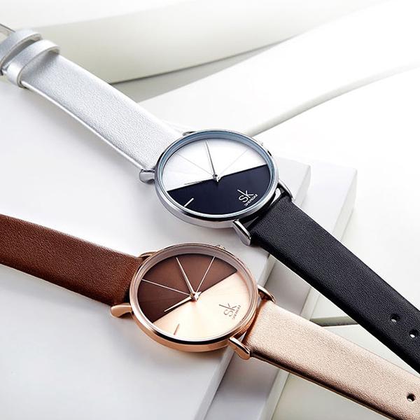 Simple Watches - The Double Colored™ Leather Creative Two Colored Women's Wristwatches