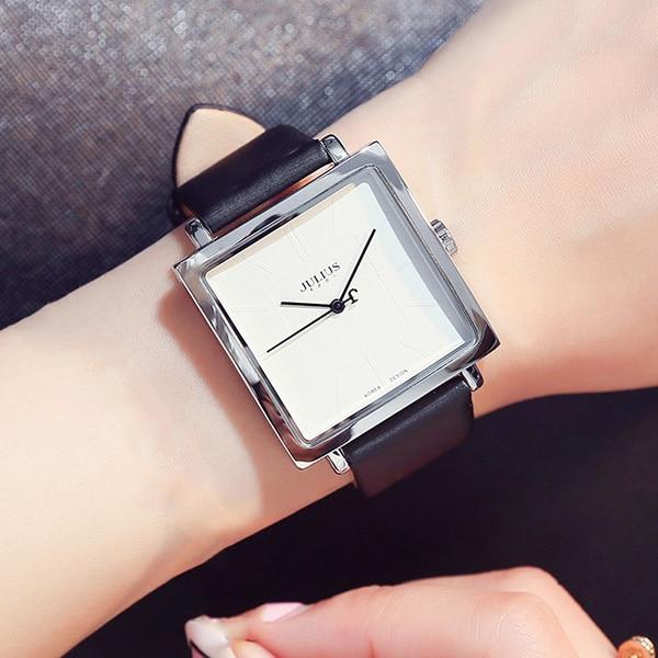 Simple Watches - The Squared Julius™ Simple Big Dial Leather Women's Watch