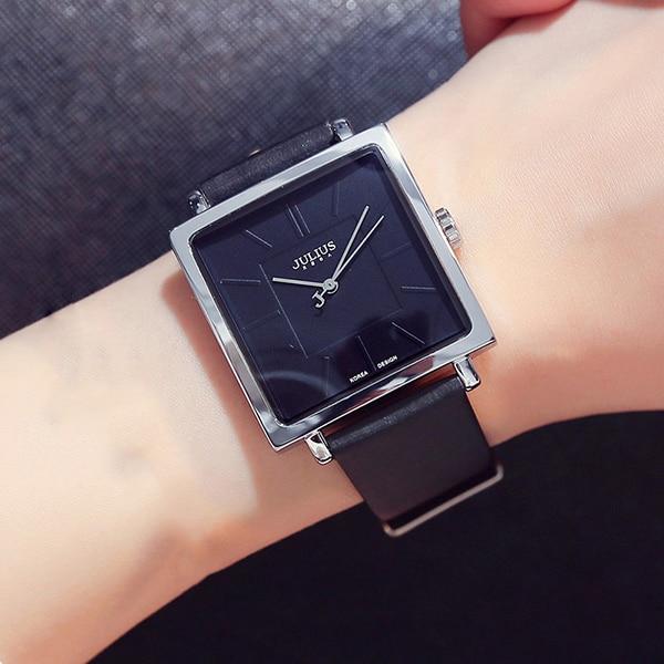 Simple Watches - The Squared Julius™ Simple Big Dial Leather Women's Watch