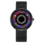 Cool Street Style Colorful Dial with Braided Steel Mesh Strap Quartz Watches