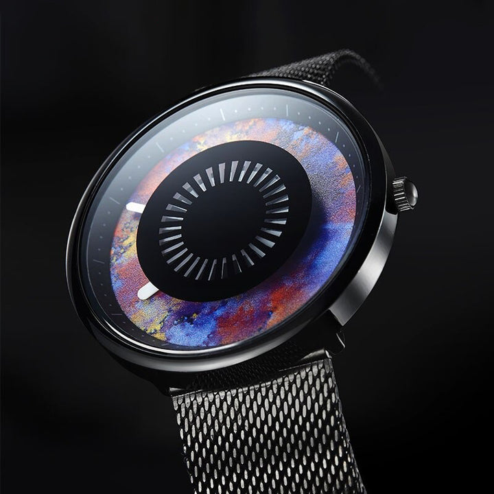 Cool Street Style Colorful Dial with Braided Steel Mesh Strap Quartz Watches