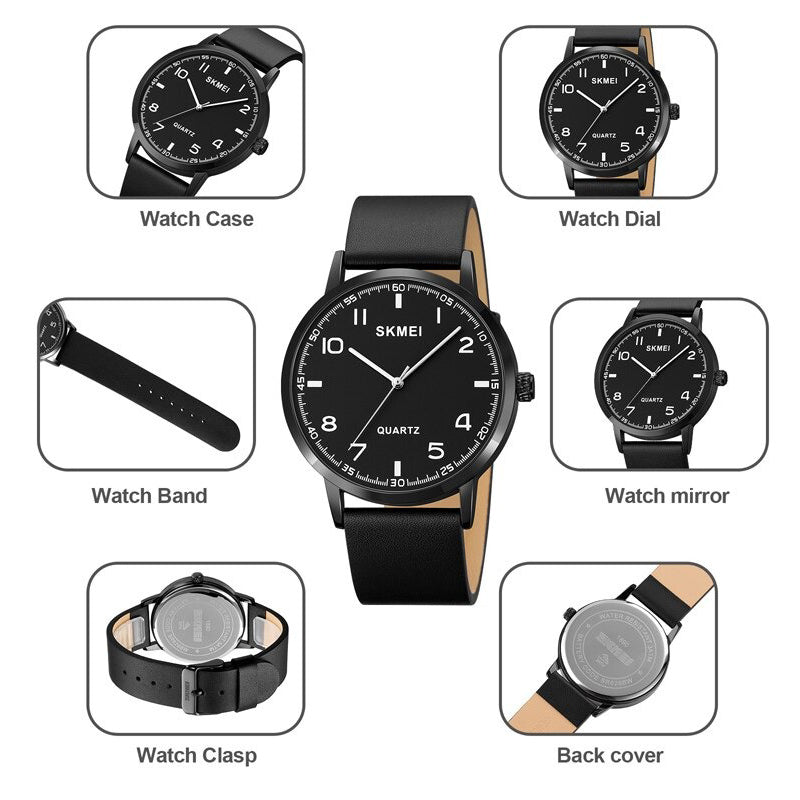 Luxury Waterproof Leather Strap Men's Business Watch