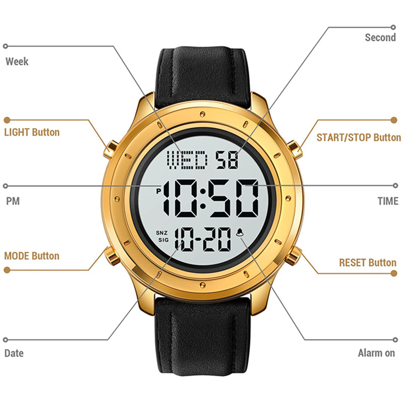 Digital Style Multi-functional LED Sports Wrist Watches for Men