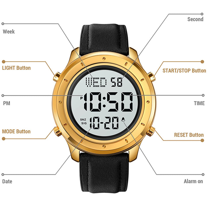 Digital Style Multi-functional LED Sports Wrist Watches for Men