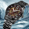 Luxury Textured Stainless Steel Mechanical Watch for Men
