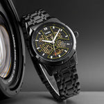 Luxury Textured Stainless Steel Mechanical Watch for Men