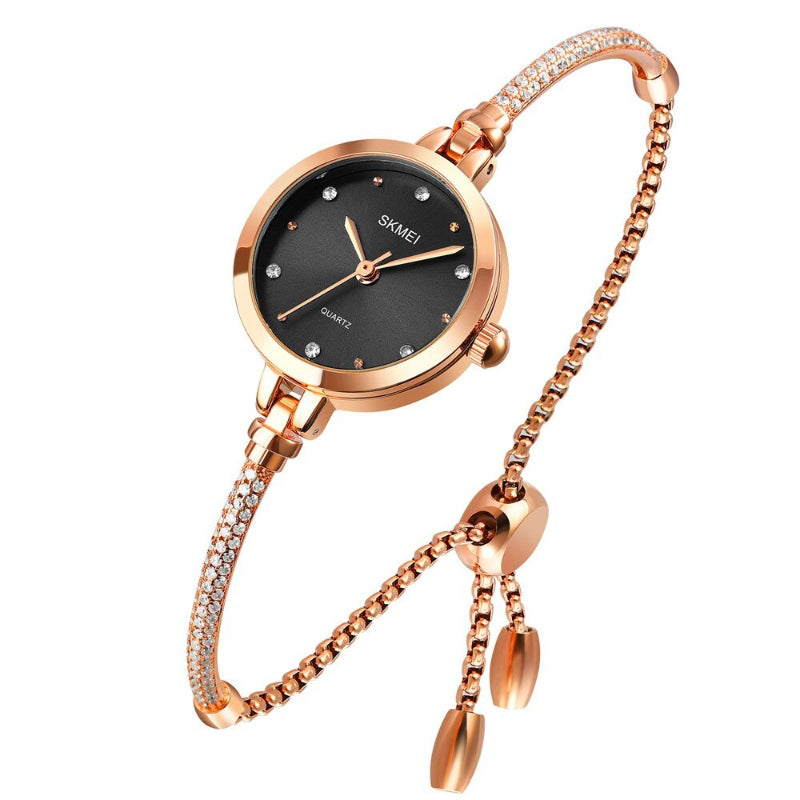 Ultra-Slim Rhinestone Chain Bracelet Quartz Watches