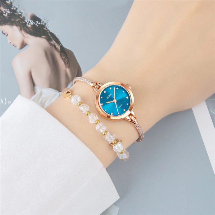 Dazzling Colored Rhinestone Dial Quartz Watch Bracelet