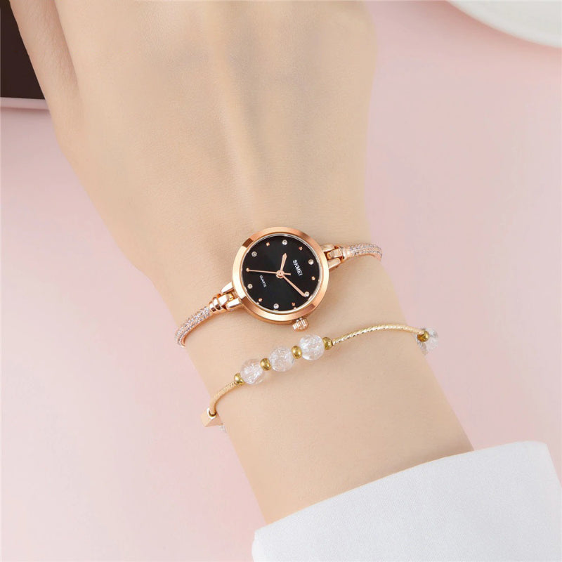 Dazzling Colored Rhinestone Dial Quartz Watch Bracelet