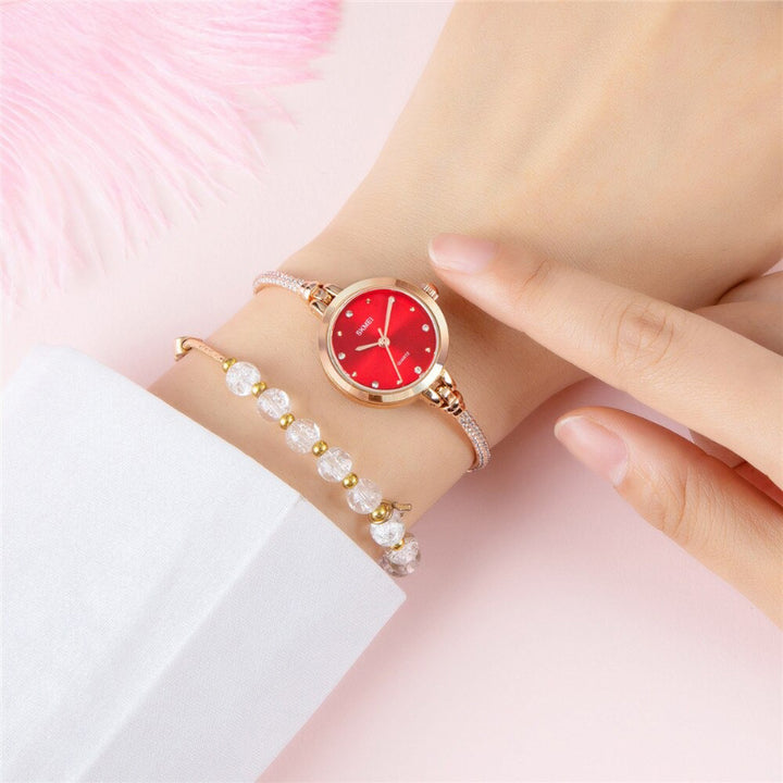 Ultra-Slim Rhinestone Chain Bracelet Quartz Watches