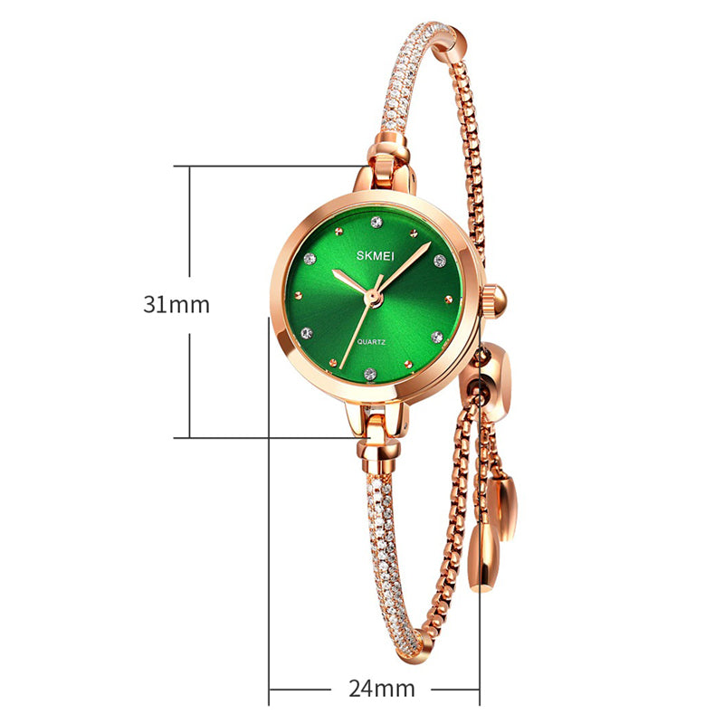 Ultra-Slim Rhinestone Chain Bracelet Quartz Watches