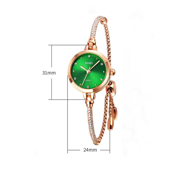 Dazzling Colored Rhinestone Dial Quartz Watch Bracelet