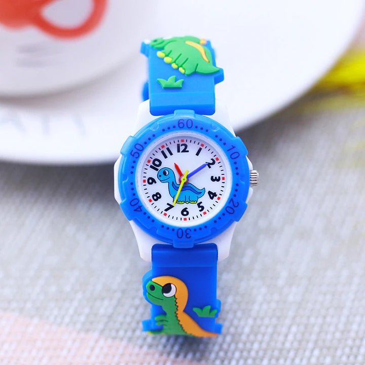 Cute and Adorable Cartoon Dinosaur Silicone Strap Watches for Kids