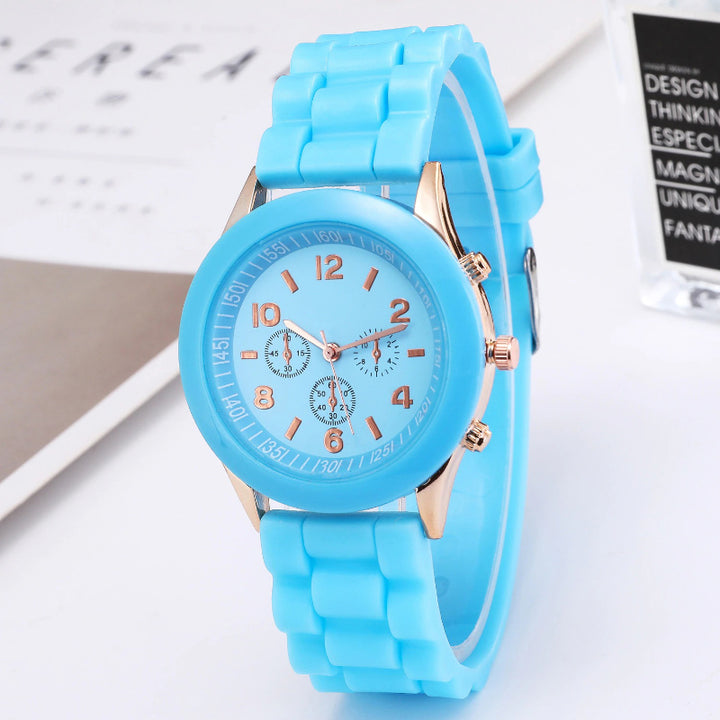 Bright Candy Colored Silicone Strap Quartz Watches