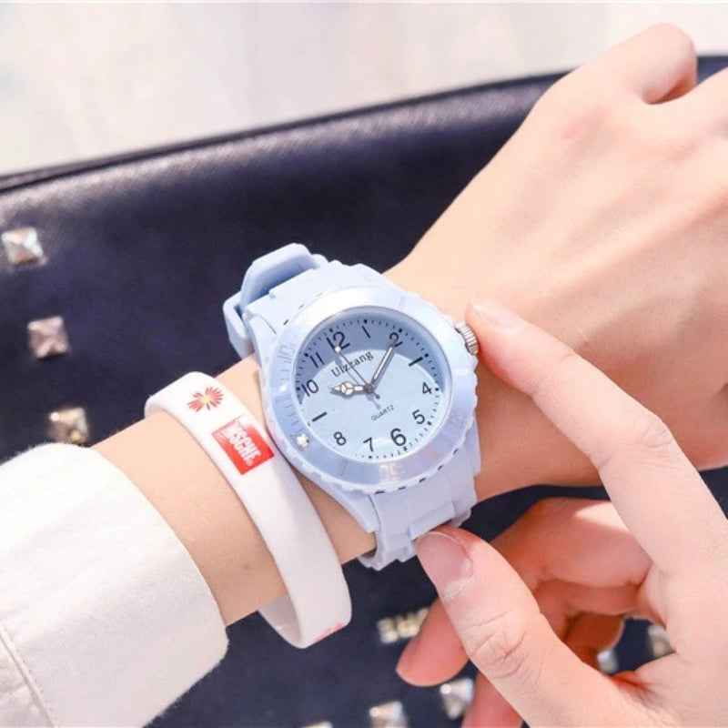 Fashion Pastel-Colored Silicone Band Sports Quartz Watches