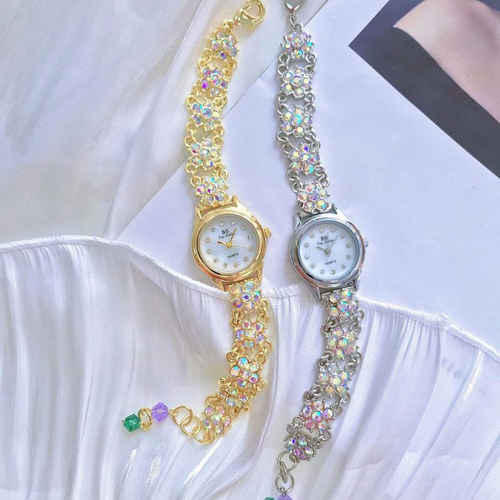 Spring Fling Rhinestone Accent Dial Quartz Watch Bracelet