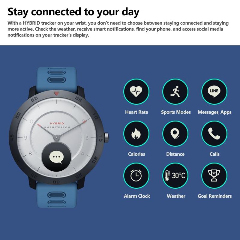 Hybrid Smartwatch Heart Rate Blood Pressure Monitor with Smart Notifications