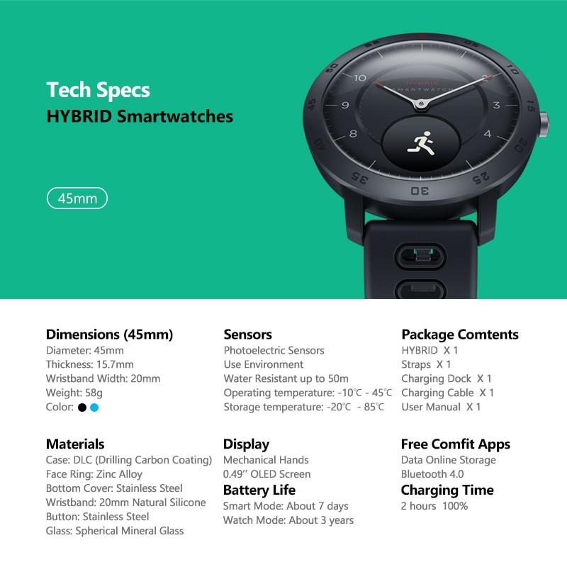 Hybrid Smartwatch Heart Rate Blood Pressure Monitor with Smart Notifications