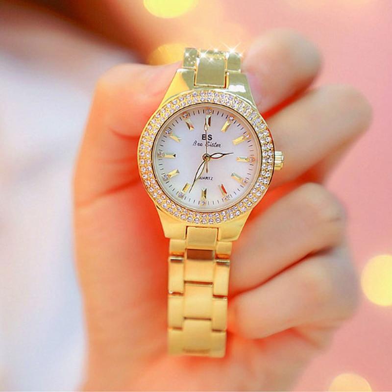 Sparkling Rhinestones With Stainless Steel For Women's Wrist Watch