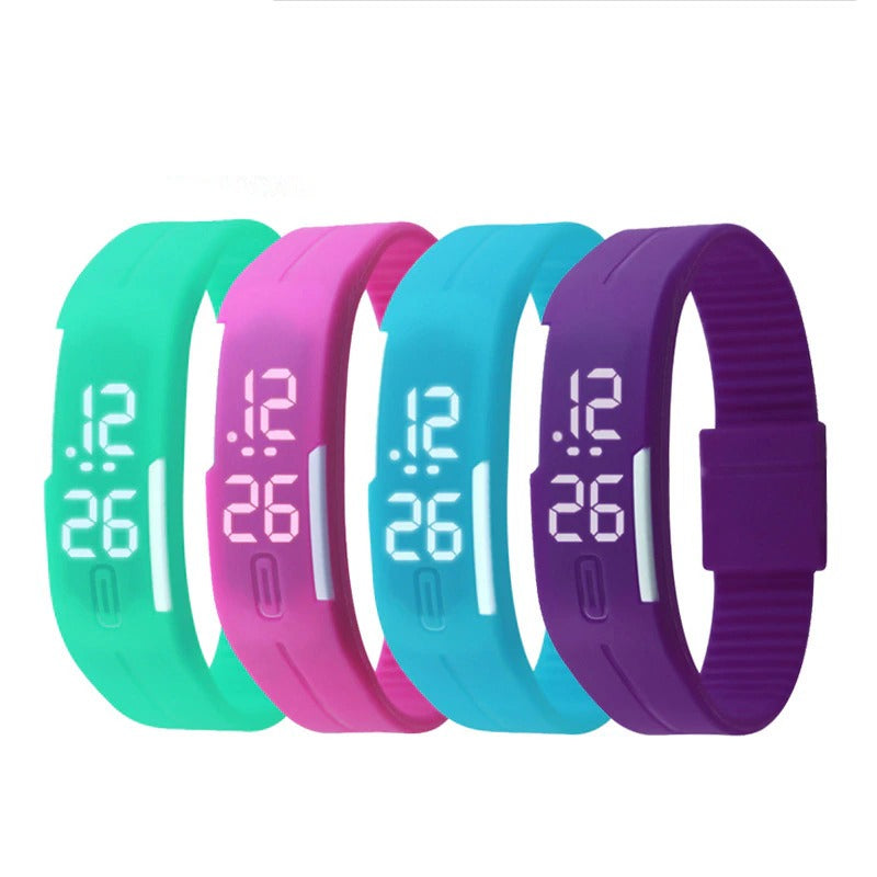 Outdoor Vibrant Silicone Strap Digital Watch for Kids