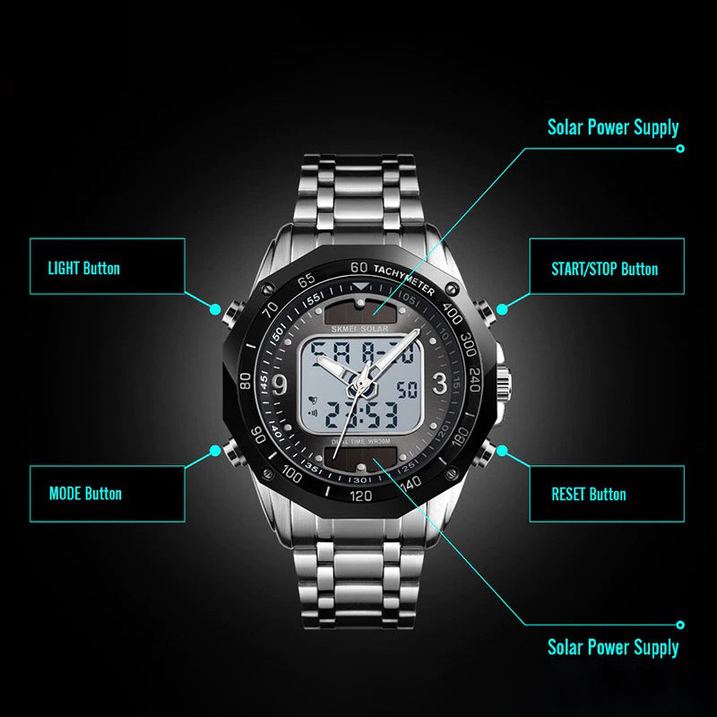 Innovative Dial Style Solar-Powered Digital Watches