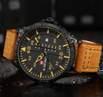 Sports & Military Watch - The Compressed™ Men's Luxury Brand Leather Strap Military Watch