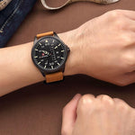 Sports & Military Watch - The Compressed™ Men's Luxury Brand Leather Strap Military Watch