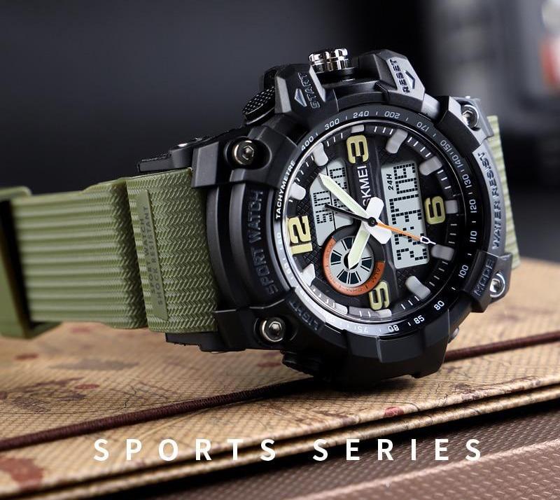 Sports & Military Watch - The Striped™ Men's Denim Dual Display Waterproof Outdoor Digital Watch