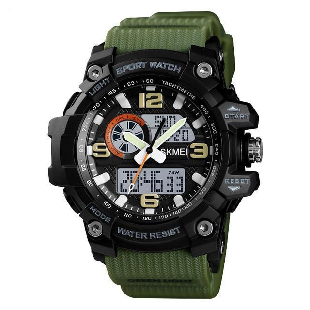 Sports & Military Watch - The Striped™ Men's Denim Dual Display Waterproof Outdoor Digital Watch