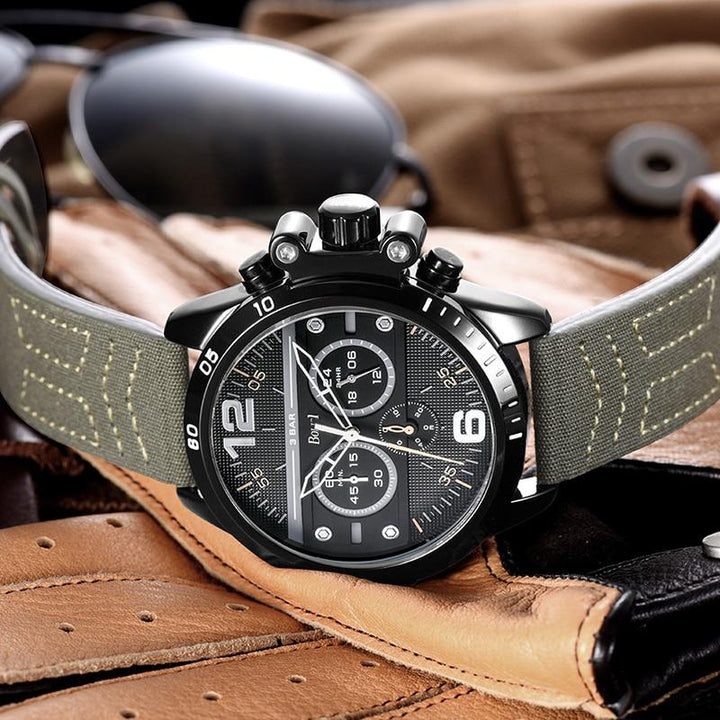 Sports & Military Watch - The Tri Bulk™ Men's High Quality Canvas Belt Military Watch