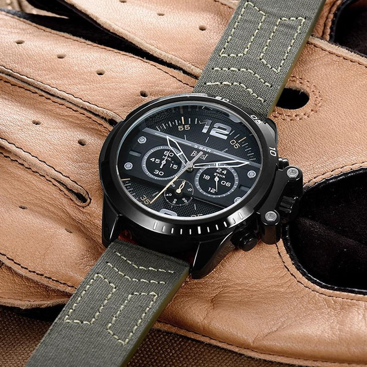 Sports & Military Watch - The Tri Bulk™ Men's High Quality Canvas Belt Military Watch