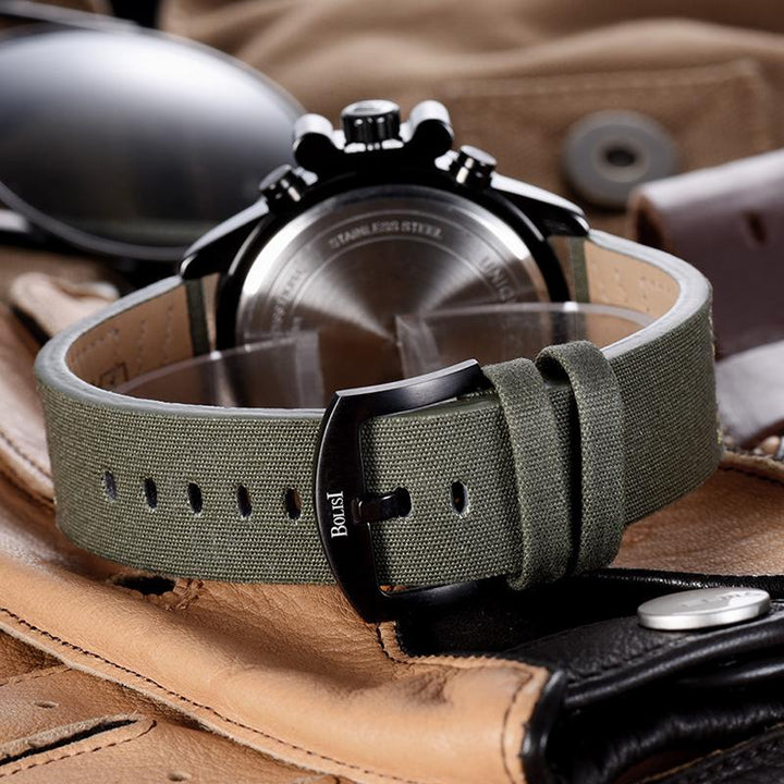 Sports & Military Watch - The Tri Bulk™ Men's High Quality Canvas Belt Military Watch