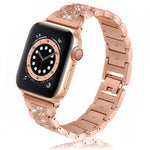 Stainless Steel Rhinestone-studded Replacement Strap for Apple Watches