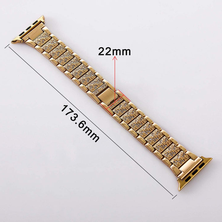 Stainless Steel Rhinestone-studded Replacement Strap for Apple Watches