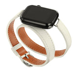 Chic Double Layer Leather Replacement Strap for Apple Watches