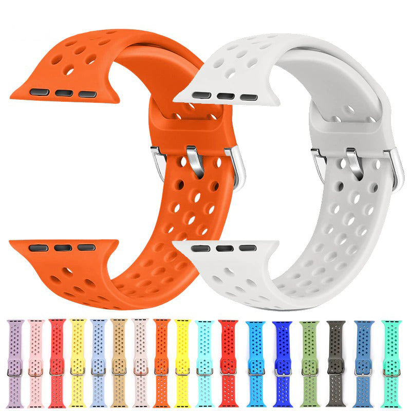 Fun and Vibrant Breathable Silicone Apple Watch Band Replacements