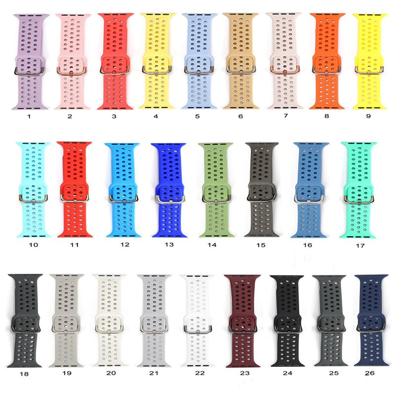 Fun and Vibrant Breathable Silicone Apple Watch Band Replacements