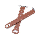 Leather Apple Watch Band Replacement with Double-Buckle Closure
