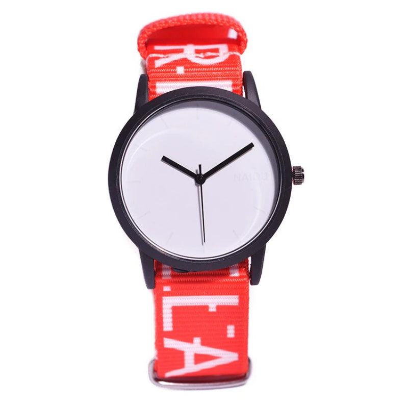 Multicolor Printed Canvas Band Sports Quartz Watches