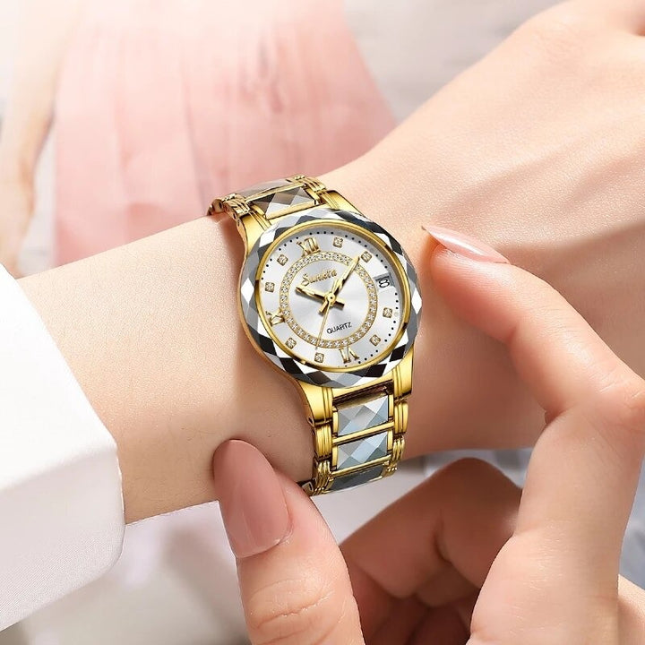 High-Class Roman Scale Rhinestone Dial Quartz Watches