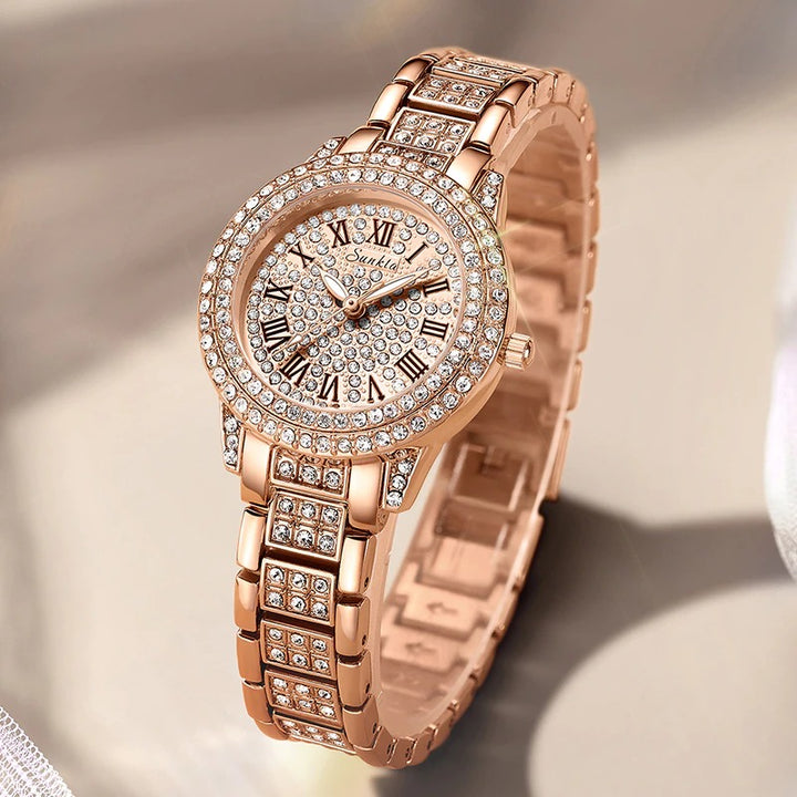 Gorgeous Rhinestone Adorned Roman Numeral Quartz Watches