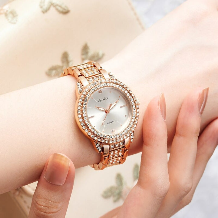 Gorgeous Rhinestone Adorned Roman Numeral Quartz Watches