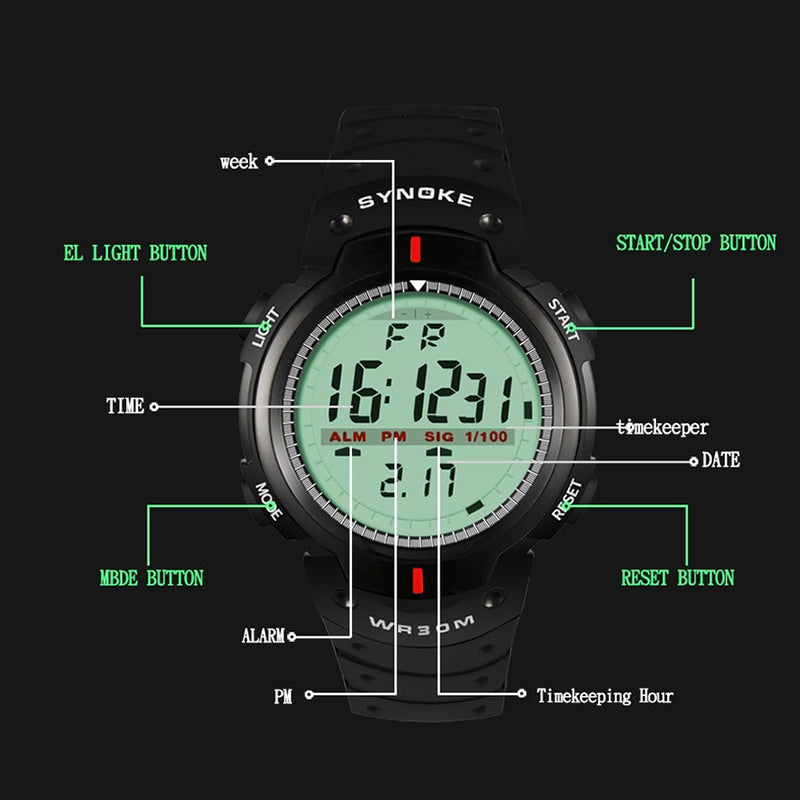 Tough and Durable Men's Digital LED Watches