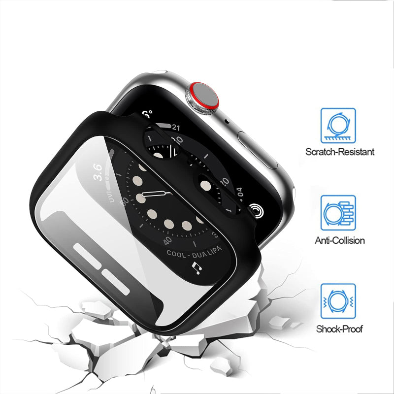 Screen Protector Tempered Glass Cover For Apple Watch Cases