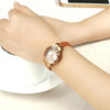 Multicolor Rhinestone Dial with Chic Bowknot in Vegan Leather Strap Quartz Watches