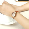Bright-Colored Rhinestone Scale with Chic Bowknot in Vegan Leather Strap Quartz Watches